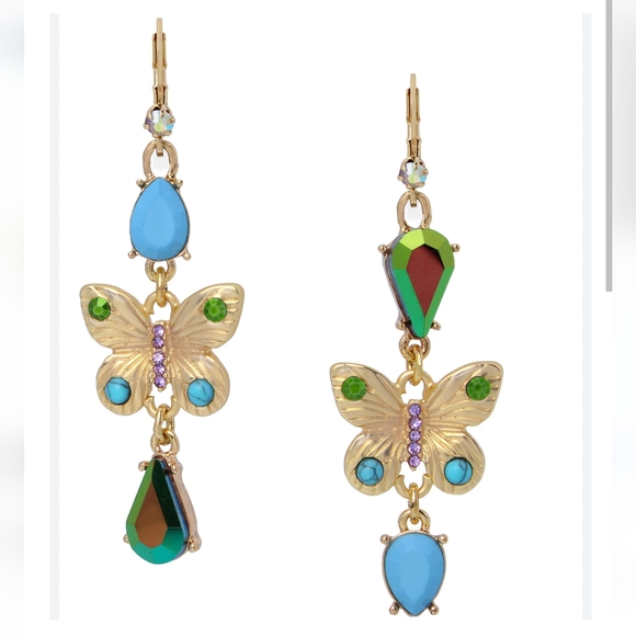 NWT Betsey Johnson Butterfly Earrings - Picture 2 of 5